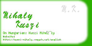 mihaly kuszi business card